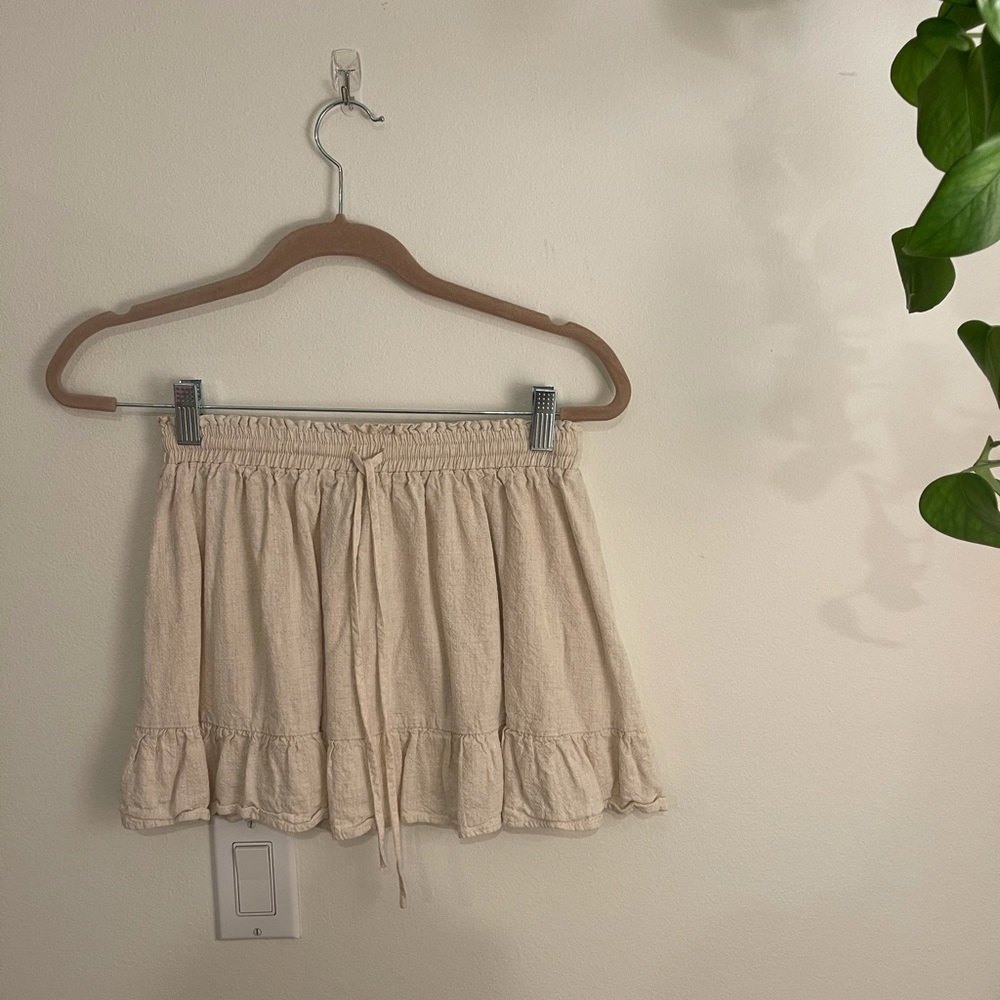 Princess Polly Beige Linen Skirt